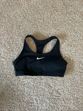 Nike Black Racerback Sports Bra with White Swoosh